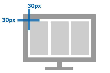 30px príklad vonkajších okrajov